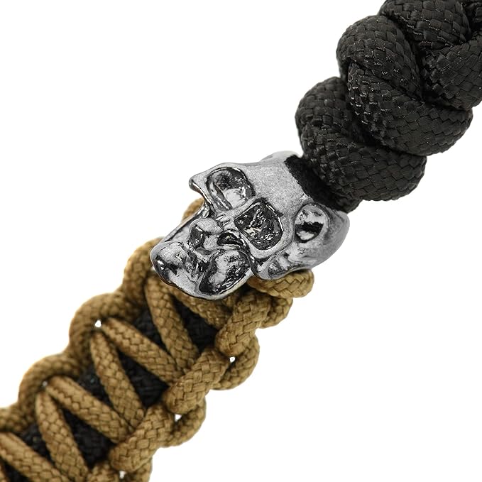M-Tac Skull Knife Lanyard with Bead – Paracord Lanyard for Knives & EDC – Tactical Knife Fob Pull Cord – Durable Paracord