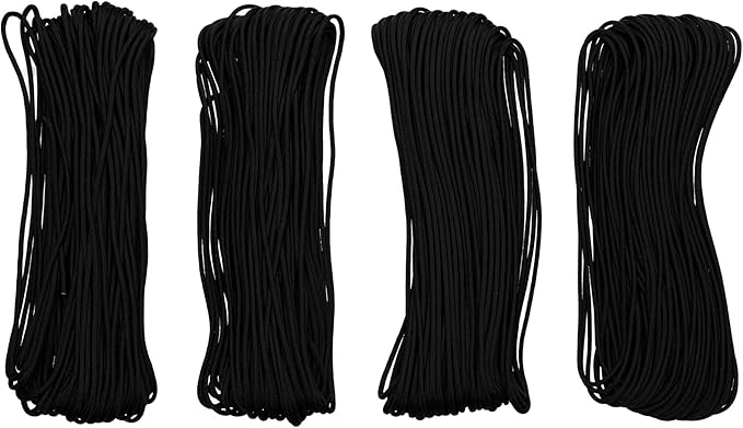 Paracord Planet Solid Color 550lb Paracord – 7 Strand Type III Nylon Cord for Indoor and Outdoor Tasks – Black (50 ft)
