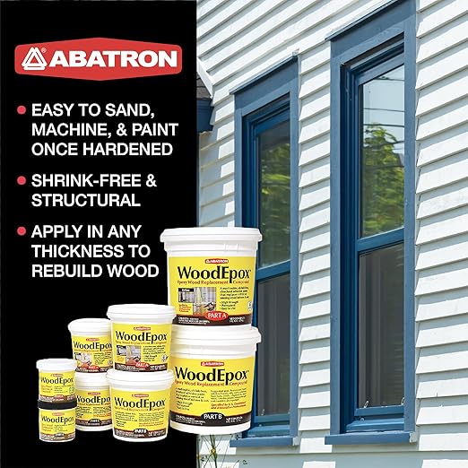 Abatron WoodEpox Kit - 2 Gallon - 2-Part Structural Epoxy Adhesive and Wood Hardener - Wood Filler Putty