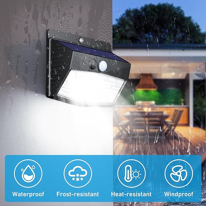 Solar Outdoor Lights, 12 Packs Solar Motion Sensor Security Lights with 3 Lighting Modes Solar Wall Lights Waterproof Solar Powered Lights for Garden Fence Yard