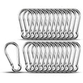 Small Carabiner Clip Hooks, 25pcs 2.75 inch Carabiners Heavy Duty, 304 Stainless Steel Spring Snap Hook Fits Camping Hiking, Metal Clips for Rope Chain Keys Rings