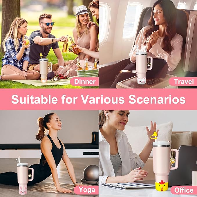 Silicone Cup Boot for Stanley 40oz Tumbler, Chicken Straw Cover Bow Bottom Protector Suitable Hydro Flask,Simple Moderm,Owala,Yeti, Stanley Cup Accessories