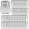 100PCS 3" Heavy Duty Spring Snap Hook, M8 5/16" Galvanized Steel Snap Hook Carabiner Quick Link Carabiner Clip, 500LBS Holding Capacity Quick Link Keychain for Swing Hammock Gym Outdoor