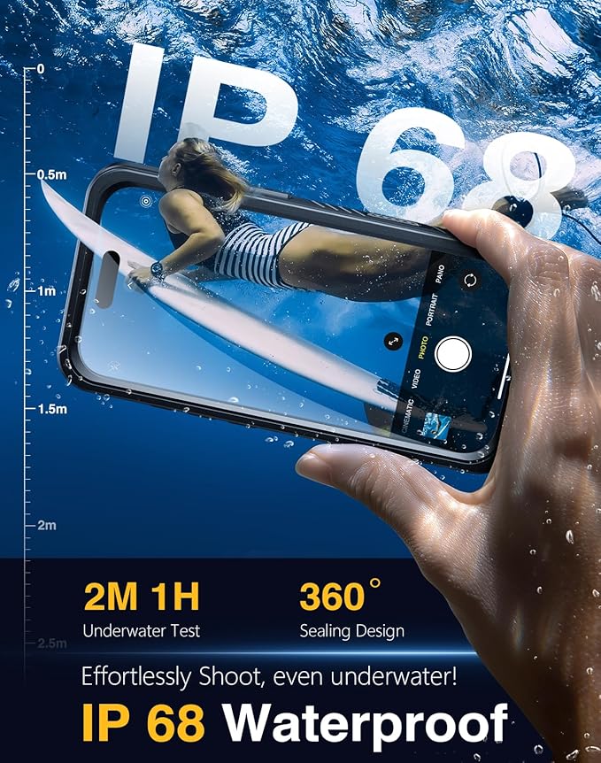 Lanhiem Magnetic for iPhone 17 Pro Max Case Waterproof, Built in Screen Protector & Camera Protection, [Compatible with MagSafe] Full Body Dustproof Heavy Duty Rugged Phone Case 6.9'' (Black)