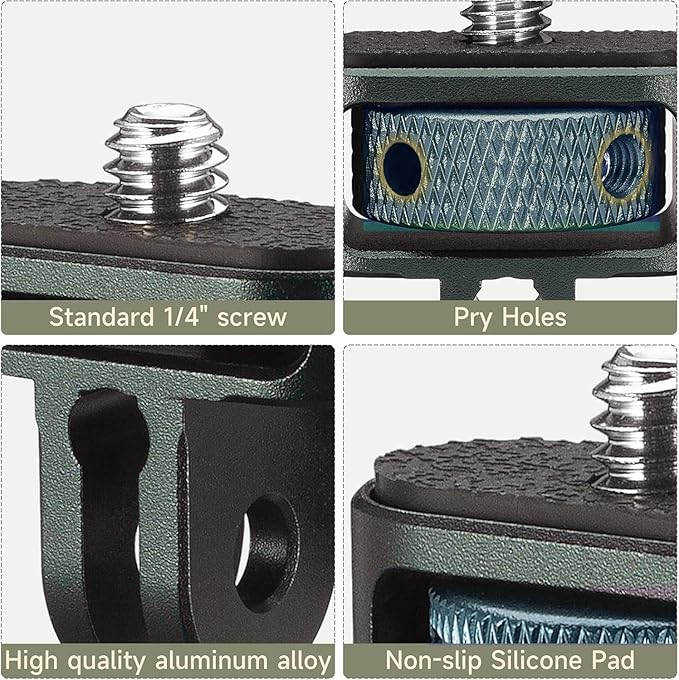 Aluminum Camera Tripod Adapter 1/4"-20 Conversion Adapter Mounts Compatible with Gopro Action Cameras Insta360 and Other Standard 1/4 Accessories, Quarter Inch Mount Adapter (Type CC)