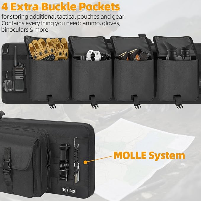 TORIBIO Double Rifle Case Soft Bag 32" 34" 36" 42" 46" 48'' 51“ 55” Gun Case Tactical for Rifle Firearm Storage, Transportation and Hunting Shooting Range, Rifle Backpack