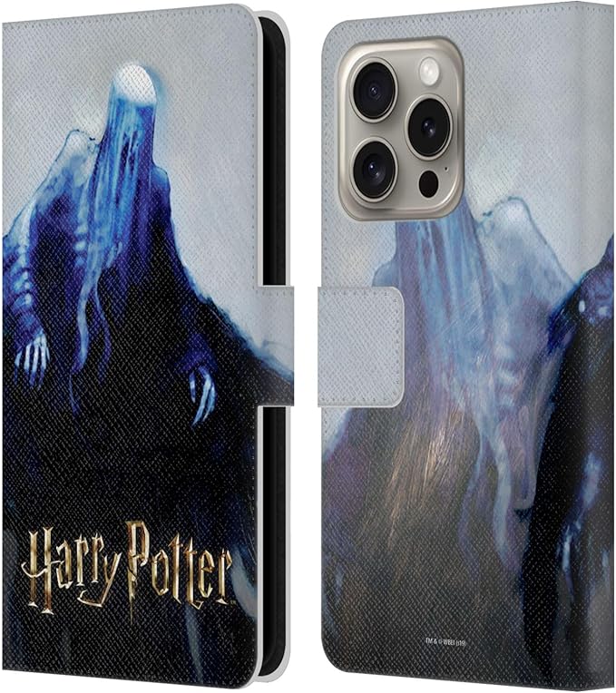 Head Case Designs Officially Licensed Harry Potter Dementor Prisoner of Azkaban II Leather Wallet Case Compatible with Apple iPhone 16 Pro