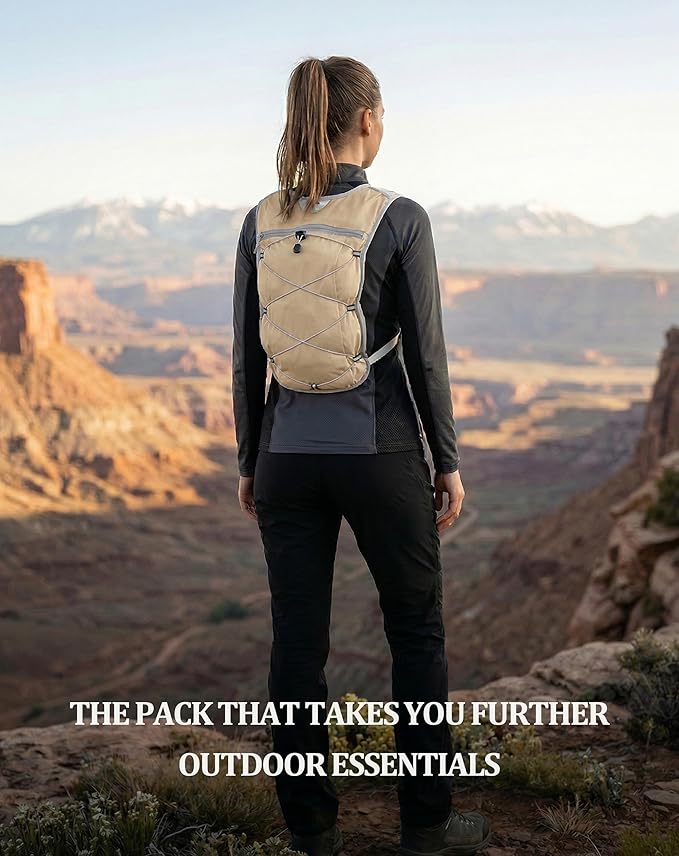Small Lightweight Hiking Backpack, 3D Breathable Mesh Backpack with Water Bottle & Phone Pockets, Travel Daypack for Men Women, Cycling & City Tour