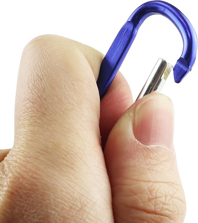 SWATOM Aluminum D-Shape Carabiner Clip 1.6/1.8/2.2/2.6/3 Inches Spring Snap Hook Keyring Carabiners for Camping Traveling Hiking Keychains Outdoor Accessories (10P/20P)