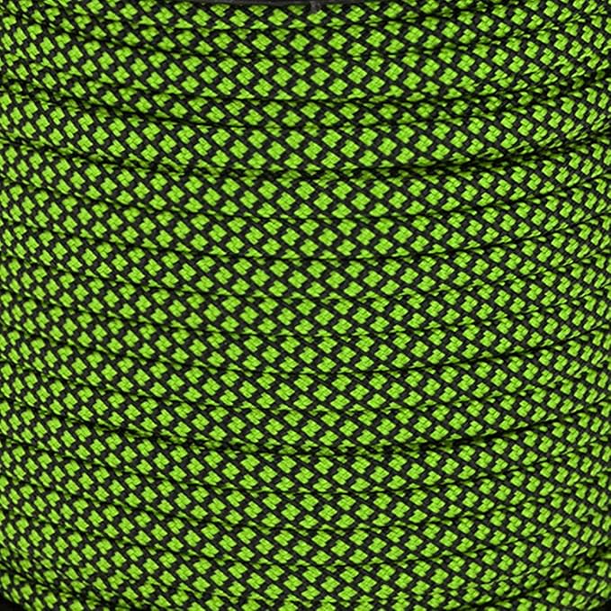 MOOCY Paracord 550,5/32 in x 164 ft (4mm x 50m),7 Inner Strands/Parachute Cord,Nylon Type III Paracord,Ideal Nylon String for Survival & Camping Gear,Green Black