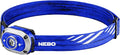NEBO MYCRO 450 Rechargeable Headlamp | 450 Lumens, 6 Light Modes, Water Resistant, Detachable Hat Clip, Super Bright Head Lamp for Camping & Hiking, Includes USB Charging Cable — Blue