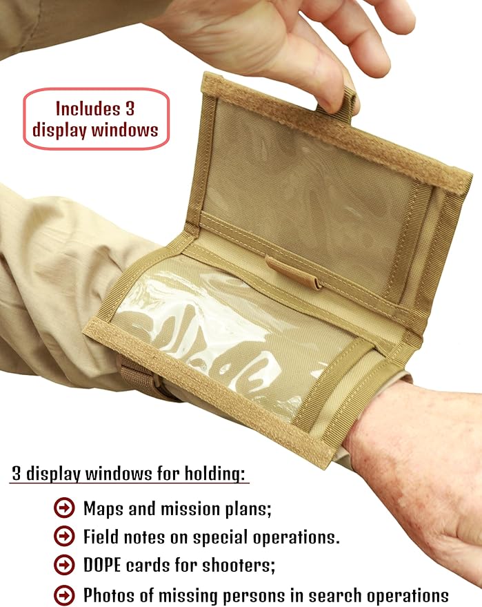 Underalert Tactical Wristband Dope Card Holder Sniper Data Book Quarterback Sleeve Wrist Coaches Football Play Wristbands Youth Flag Armband Sports Coach Playbook Adult