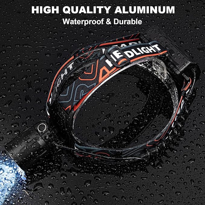 Rechargeable Headlamp Super Bright LED Head Lamp, 2Pack 99000 Lumens Headlamps with 7 Modes, 90° Adjustable Focus Headlight for Forehead Hard Hat Waterproof for Camping Hunting Hiking
