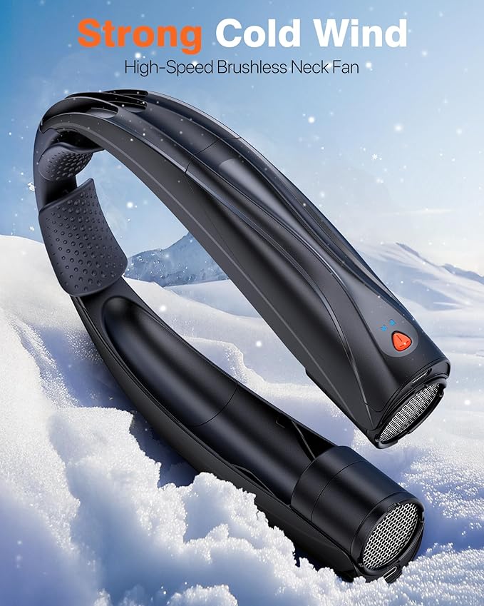 Portable Neck Fan, 6000mAh Personal Fan, 360° Cooling Rechargeable Wearable Fan, 6 Speeds Adjustable Hands Free Fan for Travel Outdoor, Office, Ideal Summer Gifts for Men Women