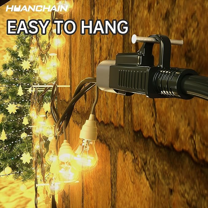 HUANCHAIN 16/3 100 Ft Outdoor Extension Cord Waterproof, 16 Gauge Flexible Cold-Resistant Appliance Extension Cord Outside, 10A 1250W 16AWG SJTW, 3 Prong Electric Cable, ETL