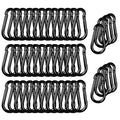 40PCS M5 Heavy Duty Carabiner Clip, 2Inch Snap Hook Quick Link Small Carabiner Clips,Spring Link Buckle for Fishing Camping Hammock Dog Leashes-220LBS Holding Capacity (Black)