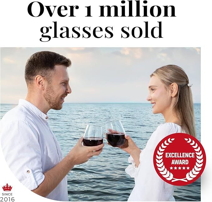Vivocci Unbreakable Plastic Stemless Outdoor Wine Glasses 20 oz | Tritan Heavy Base | Shatterproof Glassware | Ideal For Cocktails & Scotch | Perfect For Homes & Bars | Dishwasher Safe | Buy 8 Pay 6