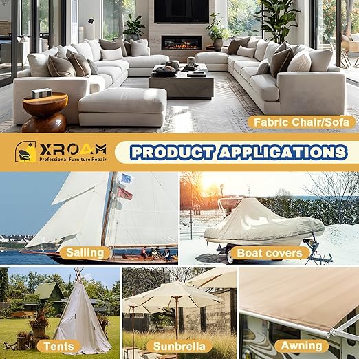 Canvas Repair Tape, 16 x 63 Inch Waterproof Heavy Duty Fabric Tape for Furniture, Self Adhesive Canvas Repair Patches for Boat Covers, Sofas, Tents, Louge Chairs, Canopy, Awning Army Green