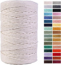 Macrame Cord 3mm x 220Yards 100% Natural Cotton Macrame Rope Cotton Cord for Handmade Macrame Supplies, Wall Hanging, Plant Hangers, Crafts, Knitting, Decorative Projects