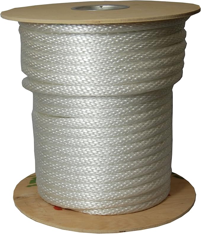 T.W Evans Cordage Co. 98017 5/8-Inch by 200-Feet Solid Braid Propylene Multifilament Derby Rope, White