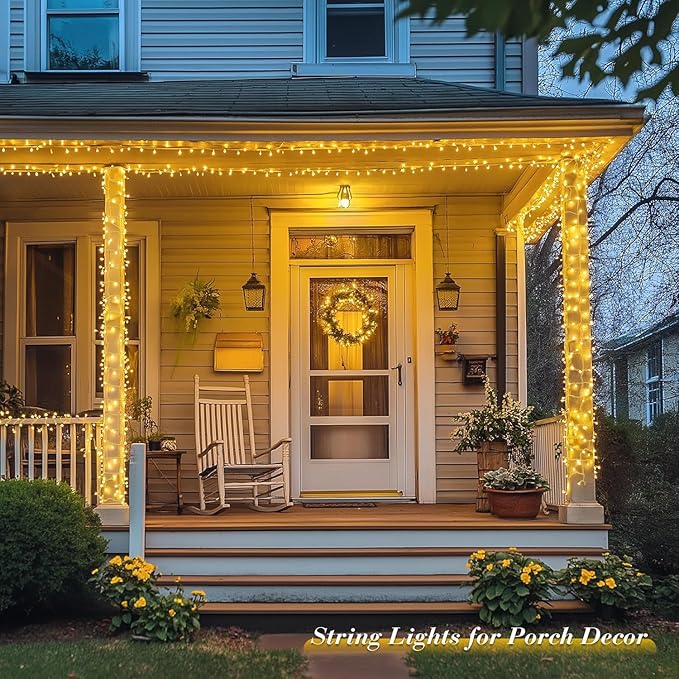 JMEXSUSS 33ft 100 LED Warm White String Lights for Room Decor, Battery Operated Christmas Lights with 8 Modes Remote, Twinkle Fairy Mini Lights for Bedroom Home Wall House Decor
