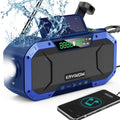 KAYINOW Emergency NOAA Weather Radio, Solar Hand Crank FM AM Radio with Bluetooth Speaker, 5000mAh/18500mWh Battery Powered, Flashlight, IPX5 Waterproof, SOS Alarm for Survival Hurricane Camping