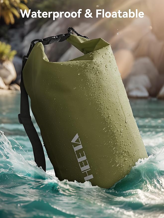 HEETA Waterproof Dry Bag for Women Men, 5L/10L/20L/30L/40L Roll Top Lightweight Dry Storage Bag Backpack with Emergency Whistle for Travel, Kayaking, Boating, Camping, Beach, Cruise Ship Essentials