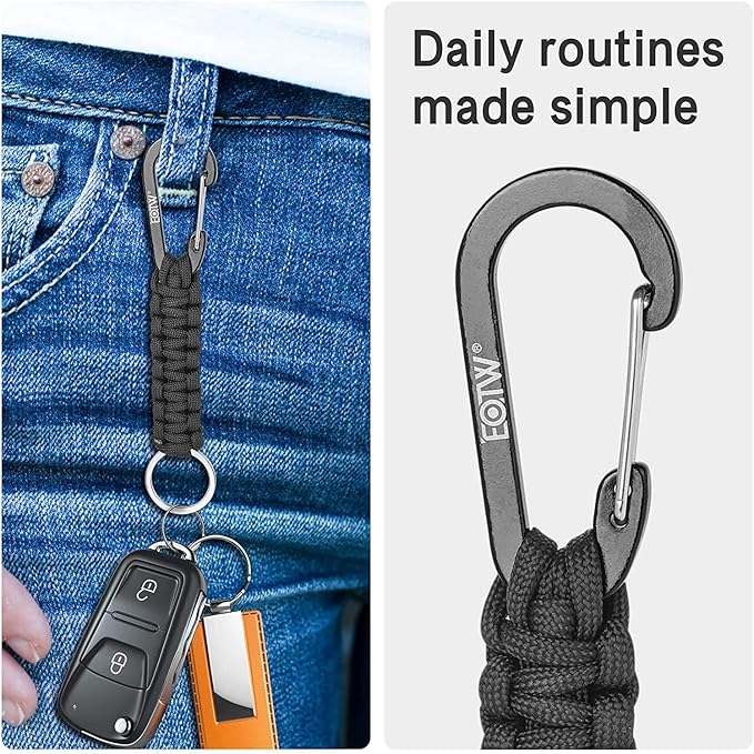 EOTW Paracord Keychain for Men Women Paracord Carabiner Backpack Keychain with Aluminum Clip for Camping Hiking Outdoor Gear