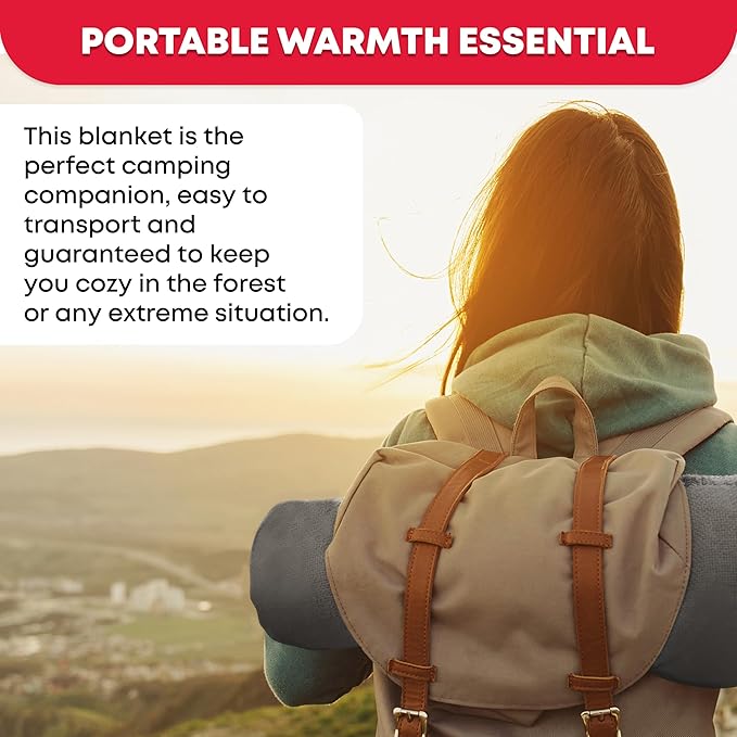 Ever Ready First Aid Military Wool Blanket - 95% Wool, Washable, Perfect for Outdoors, Camping, Picnics, Travel, Car & Bushcraft Emergency Blanket, 96" x 96" 6.65 lbs. - Grey - Queen Size