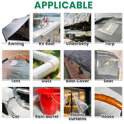 YINTTIAN 5 Inch Inflatable Waterproof Repair Tape for Bounce House, Pool, Tent, Air Mattress, Heat-Resistant Outdoor Heavy Duty Plastic Repair Patch for Tarp, Canopy and Boat Cover, Clear