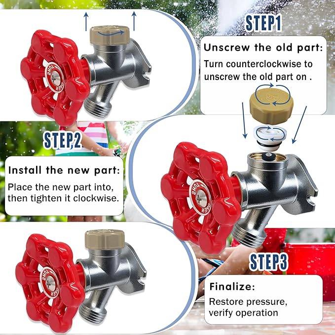Outdoor Faucets Repair Kit, ASSE 1019-A Water Hose of Home Improvement, ABS Plastic Anti-Siphon Valve Repair for Vacuum Breaker Outside Faucet，1 Pack