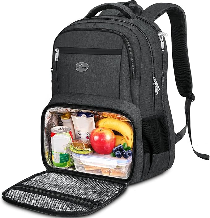 MATEIN 18 Inch Backpack for Men, Extra Large Work Backpack with Lunch Compartment, Water Resistant Insulated Cooler Computer Bag, Sturdy Padded Carry On Laptop Daypack for College Travel