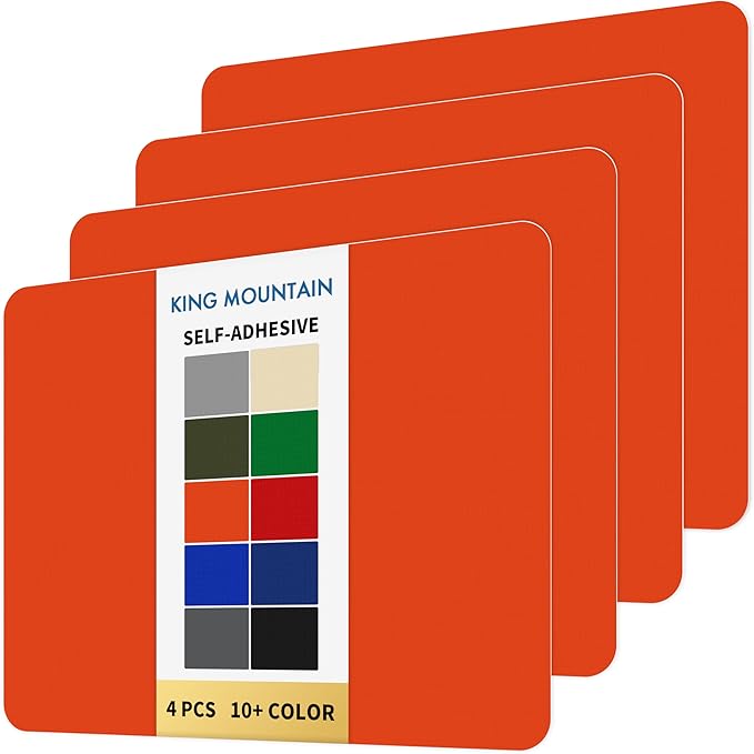 KING MOUNTAIN Self Adhesive Nylon Fabric Repair Patch, 9×11 Inches 4 Pcs, Quick Down Jacket Repair Patch, Waterproof Outdoor Gear Patch Kit for Tent,Backpacks,Umbrella, Gloves, Sleeping Bag (Orange)