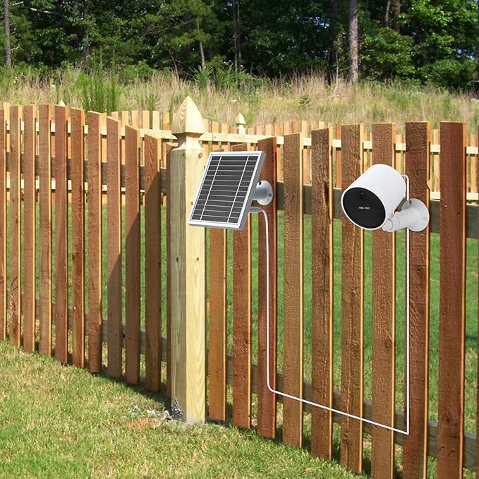 UYODM Solar Panel Compatible with SimpliSafe Outdoor Security Camera,Power Your SimpliSafe Outdoor Camera continuously, AL Alloy Frame Durable and Sturdy - Silver