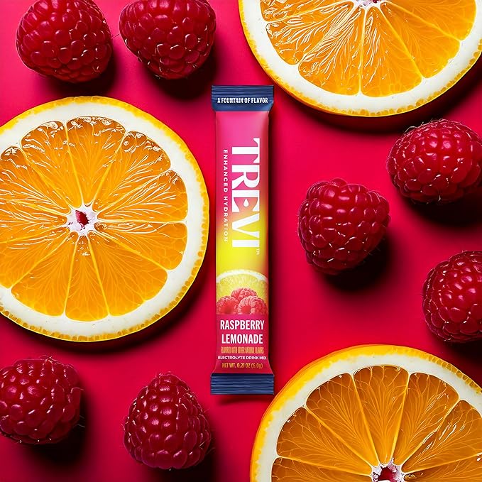 TREVI™ Everyday Sugar Free Electrolytes - Essential Drink Mix Hydration Powder Packets - 28 Count - Raspberry Lemonade