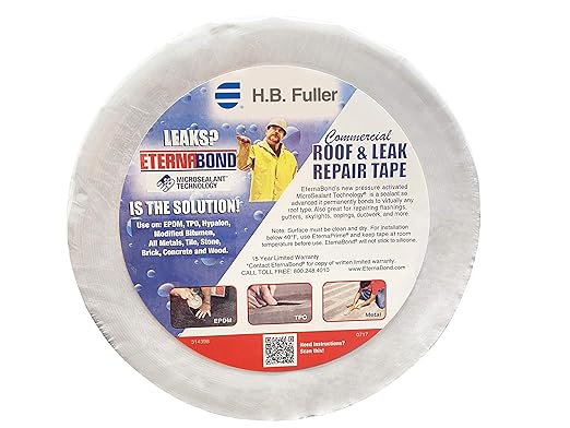 EternaBond RoofSeal White 1.5" x50' MicroSealant UV Stable RV Roof Seal Repair Tape | 35 mil Total Thickness - EB-RW014-50R - One-Step Durable, Waterproof and Airtight Sealant