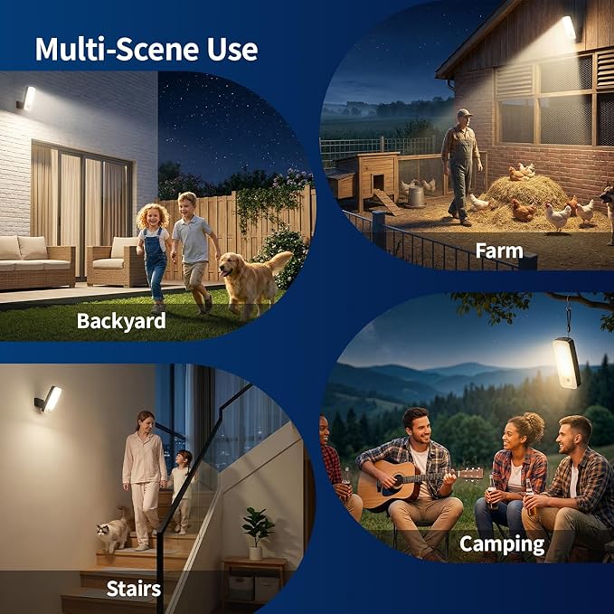 TANBABY 12000mAh Wireless Motion Sensor Outdoor Lights, Rechargeable Battery Operated Flood Lights with Remote, 3 Modes, 3CCT, Waterproof Outdoor Security Wall Lights for Outside, Garage, Porch -1PACK