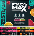 40 Sticks Sport Hydration Sugar Free Electrolyte Packets, High Sodium Low Calorie Electrolyte Powder Drink Mix, Liquid Daily IV Flavors | Salty Watermelon Raspberry Lemon Orange