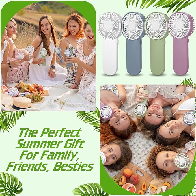 Sumind 20 Pcs Small Personal Portable Fan Mini Handheld Bulk 1 Speed Electric Cute Battery Powered for Neck Lash Makeup Women Men Travel Camping Indoor Outdoor Summer (White & Morandi Colors)