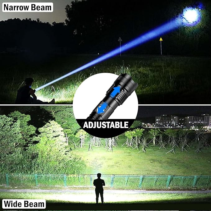 Lylting Rechargeable Flashlights High Lumens, 4 Pack 99,000 Lumens Led Flashlights with 5000ɱAh Βattery, Waterproof Powerful Flash Light Multifunctional Flashlights for Home Camping Hiking