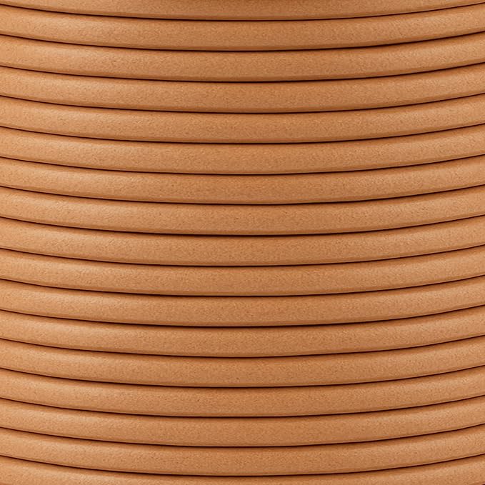 Mandala Crafts Round Genuine Camel Leather Cord for Jewelry Making – 2mm Cowhide Leather Rope String Lace for Kumihimo – 20 Yards Cowhide Craft Cording Spool