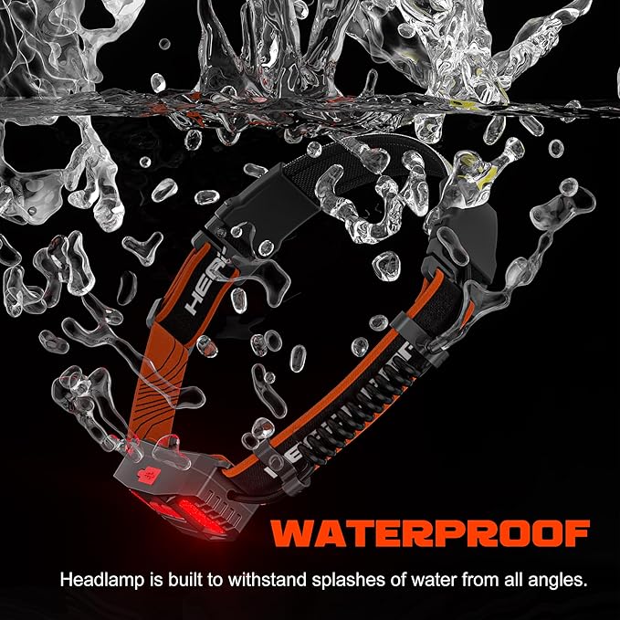 Hopedone Rechargeable Headlamp,4 Packs 230°Wide-Angle 1000 Lumens Headlamp Flashlight with Red Taillight 3 Light Modes Lightweight LED Head Lamp Adjustable Waterproof Head Light for Running Cycling