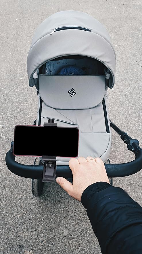 Phone Holder with Clamp for Golf Cart Universal Phone Mount Holder for Bicycle, Wheelchair, Stroller Mic Stand Phone Holder