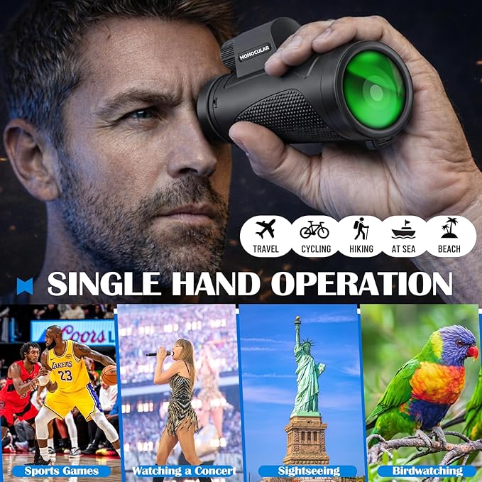 Asacam® 80x100 Monocular Telescope High Powered for Smartphone HD Monoculars for Adults with Adapter/Tripod for Bird Watching Camping Hiking Traveling Outdoor Wildlife-2026 Update