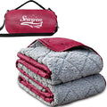 Waterproof Outdoor Blanket 82”X 55” Packable, Stadium Blankets for Camping with Sherpa Fleece Lining, Large Windproof Emergency Throw Mat for Garss Picnic Hiking Road Trip, Machine Washable, Wine