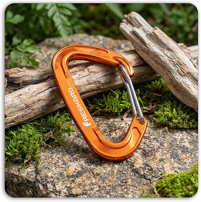 FresKaro 5pcs Nano Carabiner Clips, 8kN 1798lbs, Small Sturdy, Reliable Time-Tested Strong Spring Wiregate, Mini Size 2.37inch, Choice of 5colors