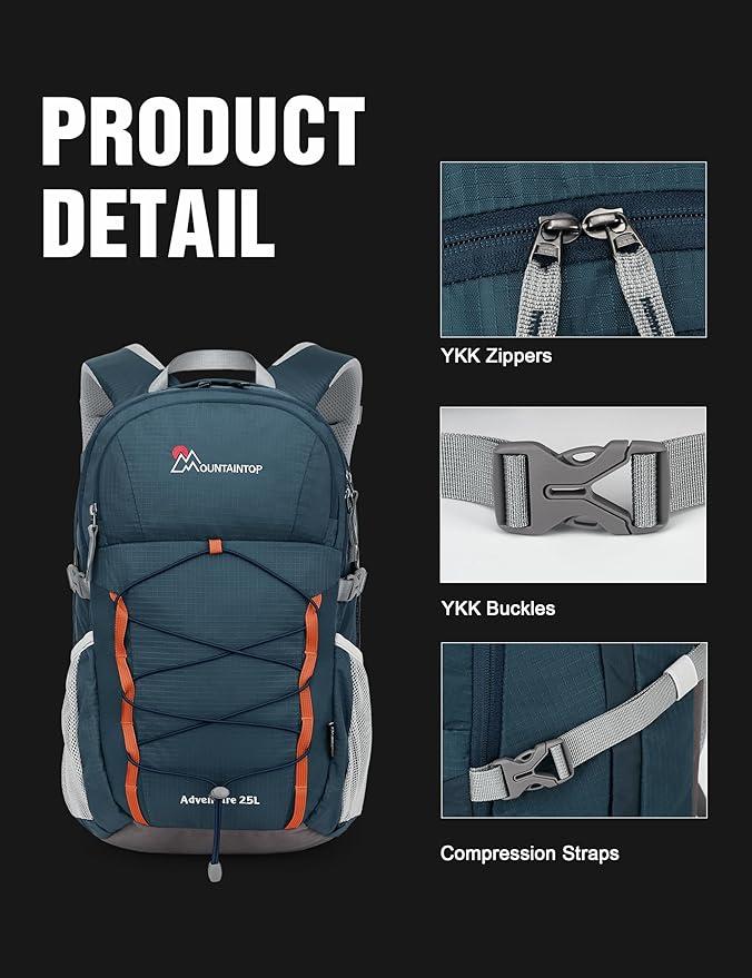 MOUNTAINTOP 25L Hiking Backpack,Lightweight Travel Backpack for Men Women Outdoor Backpacking, Camping