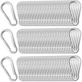 200 Pack 2" Heavy Duty Carabiner Clips, M5 Sliver Galvanized Steel Spring Snap Hooks, Rust-Resistant Keychain Clips for Hammock, Camping, Hiking, Fishing, Swing Set