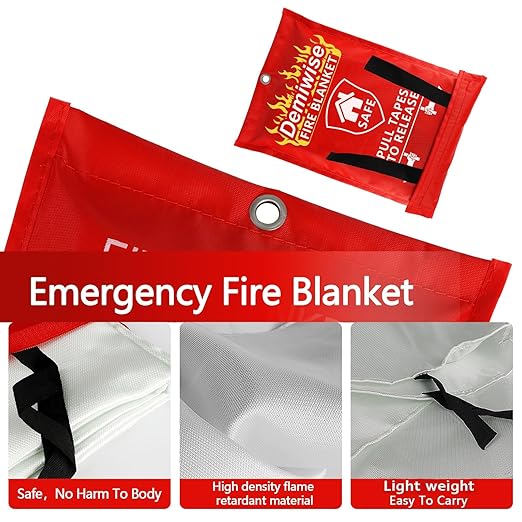 Fire Blankets for Home and Kitchen,8-Pack 40"x40" Emergency Fire Safety Blankets for People House Car Office Warehouse Emergency Survival Safety