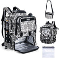 Goture Fishing Backpack, 58L 900D Water-Resistant Insulated Tackle Backpack with Cooler, Rod Holders, 8 Lure Pockets, Detachable Crossbody Bag, Gear Storage Large Fishing Bag for Camping Hiking